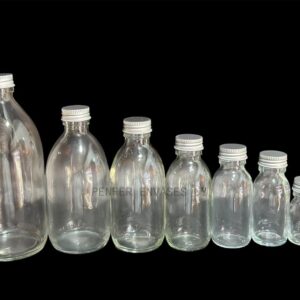 Frascos vidrio incoloro c/tapa ciega metal ( 7 medidas )