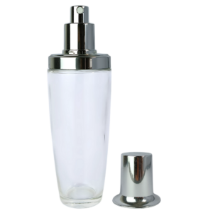 frasco perfume 100ml cónico con spray plateado