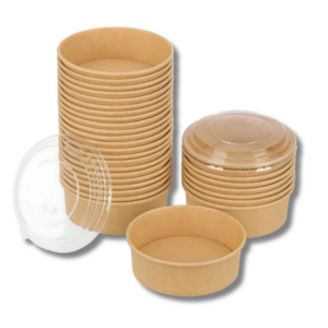 Bowl Ensaladera Polipapel Bambú Con Tapa 500ml