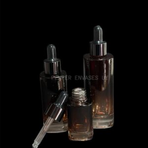Gotero vidrio Cuadrado en Degrade Ambar  15ml/30ml/50ml