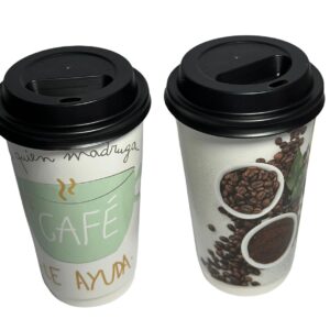 Vaso Bebida Caliente 12oz/ 350ml Doble Pared con Tapa