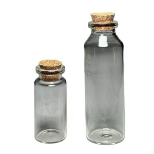 Tubos vidrio con cuello tapa corcho 10ml y 30ml