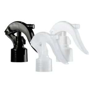 Minigatillo pulverizador, pulverizador rosca 24, gatillo pequeño, gatillo blanco, gatillo negro, gatillo natural, tapa con pulverizador, accesorios para envases pequeños, atomizador compacto, tapa spray, dispensador líquido, packaging funcional, gatillo mini, envases con gatillo, pulverizador para cosmética.