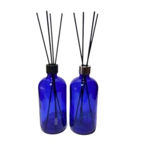 Difusor 500 ml Vidrio Azul con 5 Varitas Negras