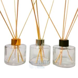 Aromatizante Cilíndrico vidrio 100ml c/5 varitas de ratan