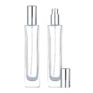 frasco perfume con spray rectangular plateado 50ml 30ml
