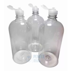 Botella Pet 1Litro Baja con Tapa Flip Top