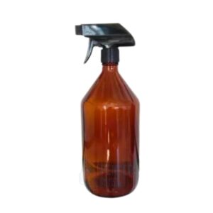 Botellas Vidrio Ambar 1000 ml con Gatillo Negro