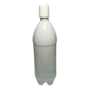 Botella Blanca 1lt Pet con Disc Top color blanco
