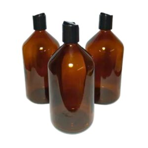 Botella Vidrio Ambar 500 ml C/ Disc Top Negra