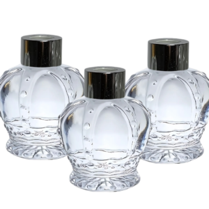 frasco vidrio corona botella corona frasco con tapa negra dorada plateada rosa