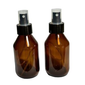 Frasco Ambar Vidrio 125 ml con Spray Negro