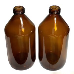 Frasco Ambar Vidrio 500ml Sin Tapa