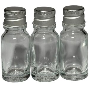 Frasco Vidrio Transparente Tapa Metálica Con Anti-Derrame 10ml