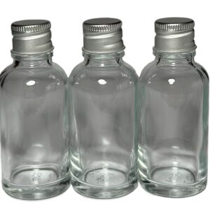 Frasco Vidrio Transparente Tapa Metálica Con Anti-Derrame 30ml