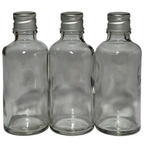 Frasco Vidrio Transparente Tapa Metálica Con Anti-Derrame 50ml