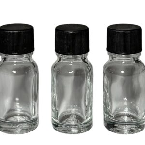 Frasco vidrio transparente tapa plástica c/antiderrame 10ml