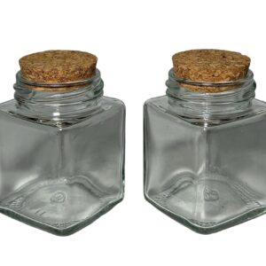 Frasco de vidrio Cuadrado c/Tapa de Corcho 100ml