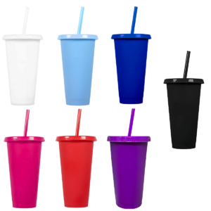 vasos vaso con tapa y sorbito de plastico de color violeta lila rosado fucsia rojo negro blanco celeste azul