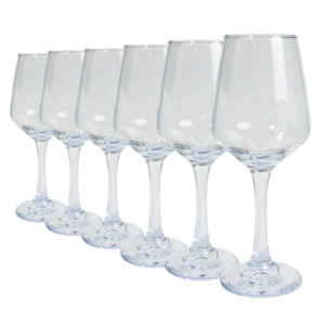 copa de vidrio 360ml, set de copas x6, copas para vino, copa para bebidas frías, copas para eventos, copas elegantes, copa con caja, set de copas vidrio, copas para brindar, copas para regalar, copa para cócteles, copas para cenas, set de seis copas