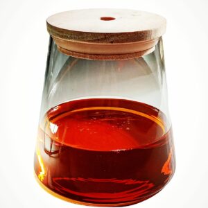 Difusor Vidrio Cónico con Tapa Madera Perforada 350ml