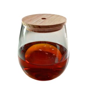 Difusor Esfera Vidrio con Tapa Madera Perforada 700ml