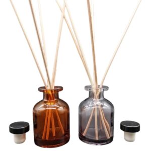 Difusor Vidrio 100ml con Tapón Negro y Varitas