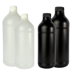 Botella Ferreti con tapa precintada blanca o negra, en presentación de 500ml y 1 litro. Botella blanca o natural ideal para cosmética, alimentos o limpieza. Envases con tapa de seguridad. Botella plástica resistente. Botella con tapa inviolable para líquidos.