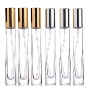 spray vidrio largo con tapa dorada plateada spray de vidrio