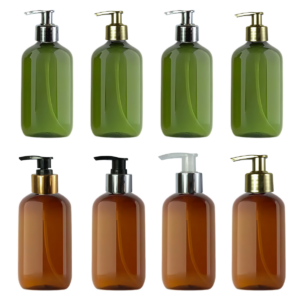 frasco plastico con cremera pet blanca negra ambar verde