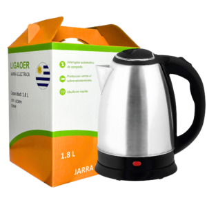 Jarra eléctrica para hervir agua de 1.8L color blanca. Ideal para uso doméstico o en oficina. Jarra eléctrica para calentar agua con protección contra sobrecalentamiento, ebullición rápida y apagado automático. Jarra hervidora de 1500W – práctica y segura. Precio jarra eléctrica accesible. Alternativa moderna a las pavas eléctricas tradicionales. Pava eléctrica funcional y compacta. Jarra calentador de agua eficiente con diseño minimalista.