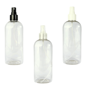 Petaca PET 250ml con válvula spray, envase plástico plano ideal para brumas, sanitizantes, tónicos y líquidos. Disponible en varios colores. Botella plástica con vaporizador. Envases para cosmética y cuidado personal.