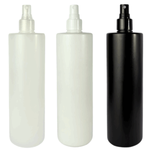 botella con spray botella para peluqueria botella cosmetica negra negro blanca blanco natural transparente translúcido