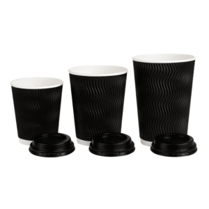 vaso térmico negro, vaso café doble pared, vaso corrugado, vaso ondulado negro, vaso take away, vaso 8oz, vaso 12oz, vaso 16oz, vaso con tapa, tapa con boquilla, vaso aislante, vaso para bebidas calientes, vaso para café para llevar, packaging para cafetería, vaso café corrugado, vaso café con doble pared, vaso café con diseño, vaso café con diseño ondulado