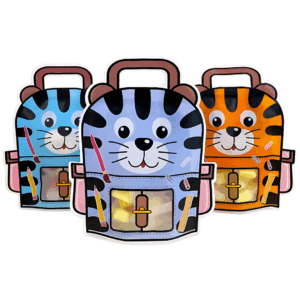 bolsa para sorpresitas, bolsa cumpleaños, bolsa para golosinas, bolsa ziploc infantil, packaging para niños, bolsa con forma mochila, ziploc con diseño de tigre, bolsa sorpresitas, fiestas infantiles, bolsa para golosinas, juguetería, regalería infantil, cierre hermético niños, packaging divertido reutilizable, productos infantiles, bolsas para eventos infantiles