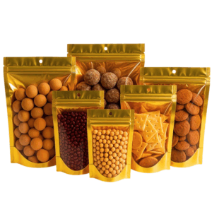 bolsa ziploc dorada, bolsa aluminio con visor, bolsa ziploc una cara transparente, packaging dorado, bolsa metalizada para alimentos, bolsa para snacks, bolsa para café, bolsa hermética, bolsa dorada con cierre, packaging premium, bolsas ziploc para cosméticos, packaging elegante y funcional