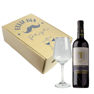caja regalo día del padre, vino tannat roble, vino traversa 2022, copa vino 435ml, caja con vino y copa, regalo elegante para papá, box día del padre, caja temática papá, regalo con vino, vino uruguayo tannat, copa para vino tinto, pack día del padre, vino con copa, caja con diseño especial, caja premium con vino, packaging regalo masculino, regalo dia del padre