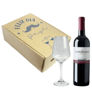 caja regalo día del padre, vino cabernet sauvignon, vino toscanini 2024, copa vino 435ml, caja con vino y copa, regalo elegante papá, caja premium para hombres, pack con vino tinto, regalo especial para papá, vino uruguayo cabernet, copa para vino tinto, caja temática padre, box día del padre, caja diseño exclusivo, packaging masculino regalo