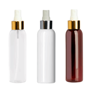frasco pet, frasco con spray, atomizador plateado, atomizador dorado, frasco incoloro, frasco ámbar, frasco blanco, envase cosmético, envase con spray, packaging elegante, spray metalizado, frasco para perfumes, frasco para aromatizantes, frasco con válvula spray, envase para líquidos, presentación premium, envase con rociador, frasco con vaporizador