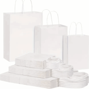 bolsas de papel blancas, bolsas con asas reforzadas, bolsas blancas para comercios, packaging ecológico, bolsas de papel para tiendas, bolsas para locales comerciales, bolsas resistentes de papel, bolsas para regalos, bolsas blancas con manijas, bolsas de papel varios tamaños