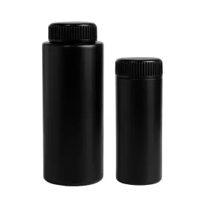 talquera pad negra, envase para talco, frasco para polvos, talquera 60ml, talquera 150ml, envase con tapa a rosca, talquera para peluquería, envase para polvos cosméticos, frasco para ceras en polvo, talquera práctica