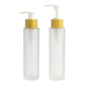 frasco vidrio esmerilado 120ml, frasco vidrio natural 120ml, frasco cosmético vidrio, envase para cremas 120ml, frasco vidrio con válvula cremera, frasco simil madera, frasco premium cosmética, envase para lociones, frasco vidrio elegante, frasco vidrio natural cosméticos