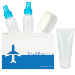 kit de viaje con spray, frascos para perfume de viaje, kit para equipaje de mano, frascos rellenables para avión, set de viaje 100ml, pomo 60ml, pote 30g, recipientes de viaje reutilizables, kit de viaje transparente
