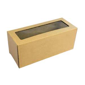 caja de cartón con visor, caja para budines, caja 24x10x9.5, packaging para pastelería, caja con ventana amplia, caja rectangular para repostería, caja para panificados, caja premium para budines, empaque para dulces, caja para regalos gastronómicos