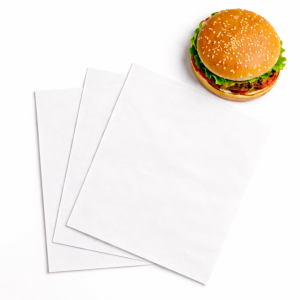 papel antigrasa blanco, papel antigrasa doble lámina, papel para hamburguesas, papel para comida rápida, papel para fast food, papel para envolver comida, papel para sandwiches, papel para wraps, papel 33x44, papel para gastronomía, papel para rotisería, papel para food truck, papel para delivery, papel resistente a la grasa, papel antigrasa profesional