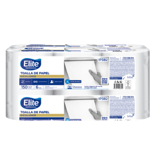 toalla de papel Elite, toalla de papel Elite IP382, toalla de papel una hoja, toalla de papel 150 metros, toalla de papel pack x6 rollos, toalla de papel alto metraje, toalla de papel industrial, toalla de papel institucional, toalla de papel absorbente, toalla de papel resistente, toalla de papel gramaje 35, toalla de papel blancura 86%, toallas de papel para cocina, toallas de papel para gastronomía, ip382