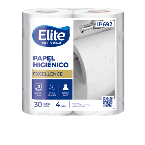 papel higiénico Elite, papel higiénico Elite IP692, papel higiénico doble hoja, papel higiénico 30 metros, papel higiénico pack x4 rollos, papel higiénico blanco, papel higiénico alta calidad, papel higiénico suave, papel higiénico uso diario, papel higiénico para hogar, papel higiénico para oficina, papel higiénico gramaje 15, papel higiénico blancura 90%, papel higiénico Elite 30m doble hoja