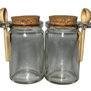 Pote Para Sales 100ml C/Cuchara De Madera Y Tapa Corcho