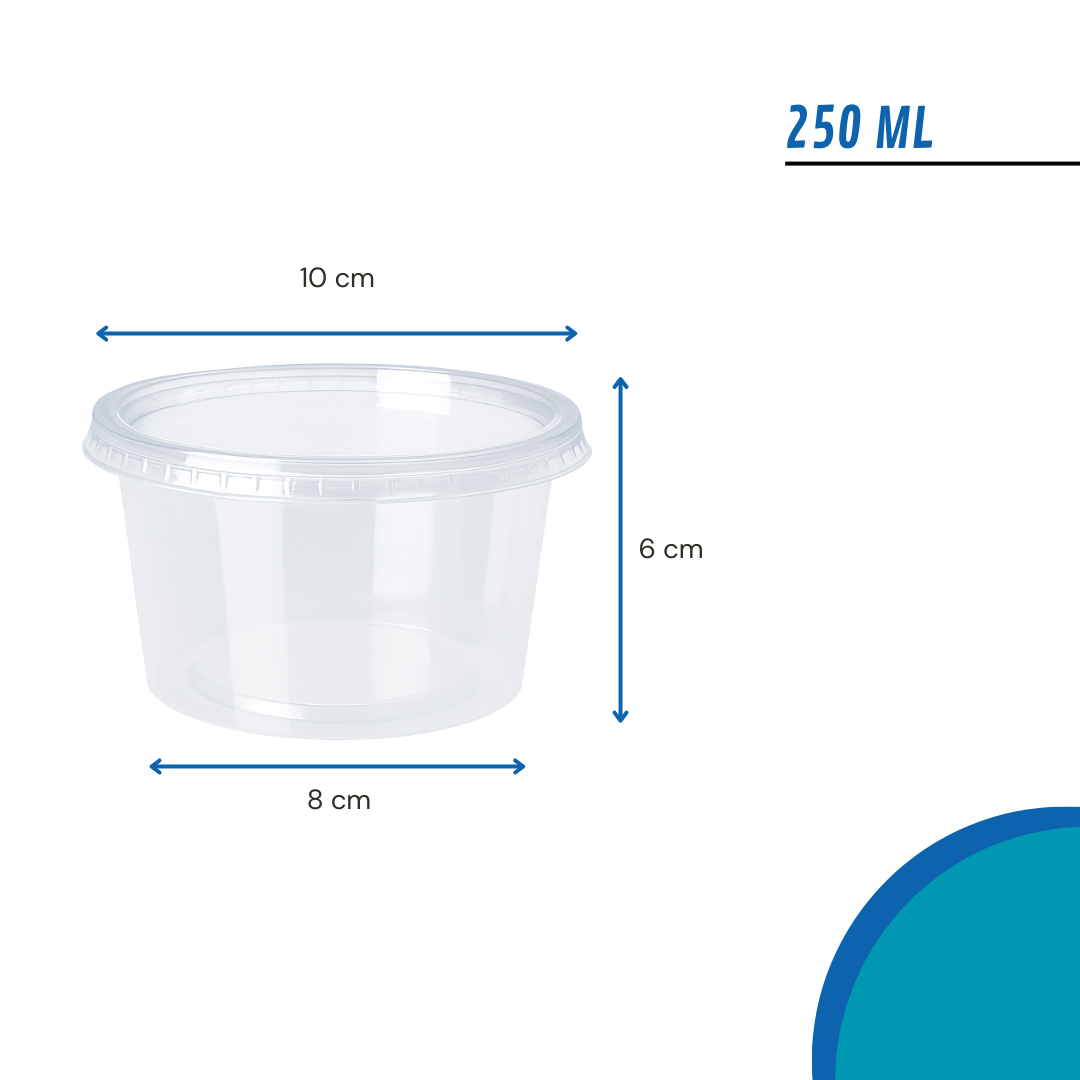 Pote Plástico PP 250ml | Ideal Alimentos | Libre BPA | x25 Unidades - 2