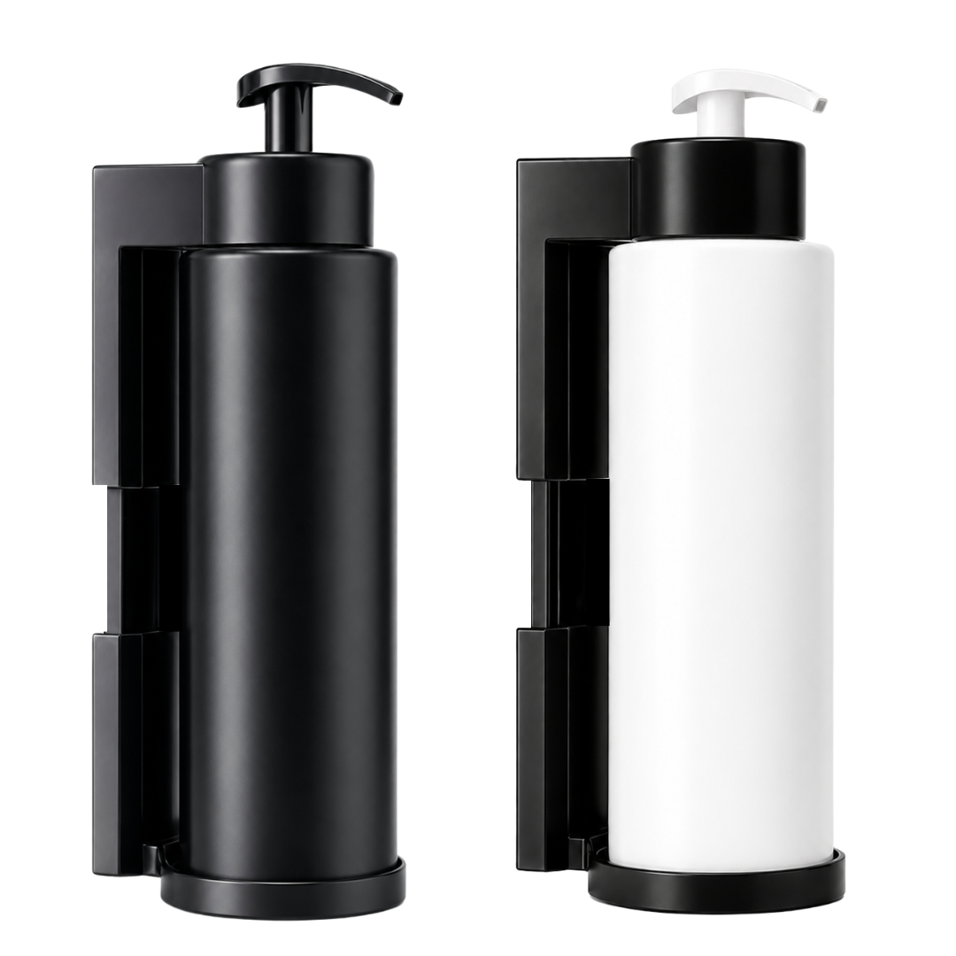 Kit Dispensador de Jabón de Pared 500ml #1 | Negro y Blanco